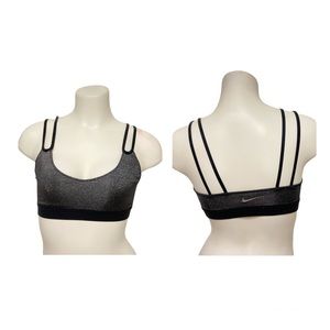 NIKE Dri-Fit Gray Black Metallic Sports Bra Size S